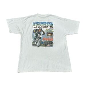 Vintage‎ BMX Shirt Mens XL Oak Mountain Alabama 90s White Cotton Biking X Games